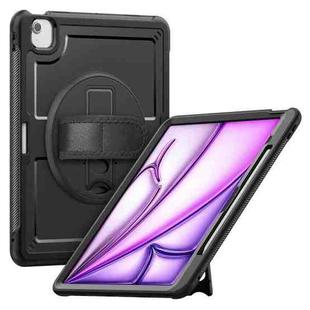 For iPad Air 13 2025 / 2024 Honeycomb Hand Grip Turntable Stand Tablet Case(Black)