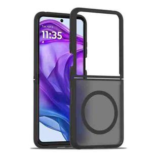 For Motorola Razr 50 Ultra Skin Feel TPU Hybrid PC MagSafe Phone Case(Black)
