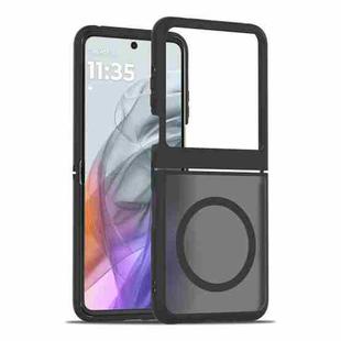 For Motorola Razr 50 Skin Feel TPU Hybrid PC MagSafe Phone Case(Black)