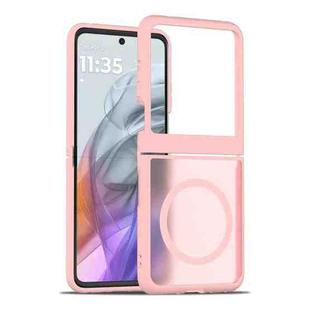 For Motorola Razr 50 Skin Feel TPU Hybrid PC MagSafe Phone Case(Pink)