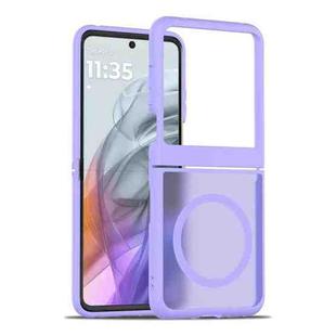 For Motorola Razr 50 Skin Feel TPU Hybrid PC MagSafe Phone Case(Purple)