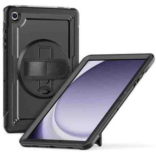 For Samsung Galaxy Tab A9+ Honeycomb Hand Grip Turntable Stand Tablet Case(Black)