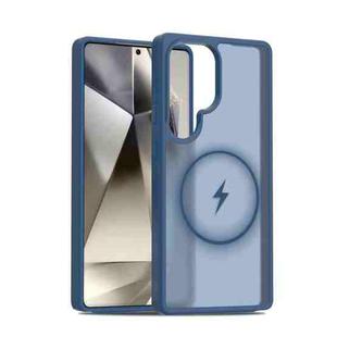 For Samsung Galaxy S25 Ultra 5G Skin Feel TPU Hybrid PC MagSafe Phone Case(Blue)