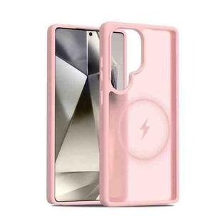 For Samsung Galaxy S25 Ultra 5G Skin Feel TPU Hybrid PC MagSafe Phone Case(Pink)