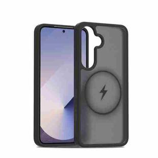 For Samsung Galaxy S25 / S24 5G Skin Feel TPU Hybrid PC MagSafe Phone Case(Black)