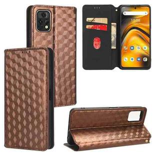 For Umidigi A13 Pro 5G Cubic Grid Texture Flip Leather Phone Case(Brown)