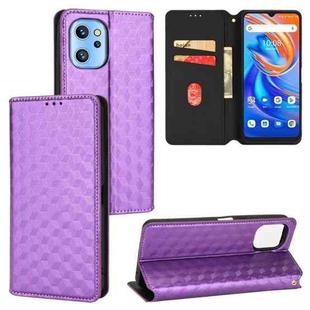 For Umidigi A13 / A13S / A13 Pro Cubic Grid Texture Flip Leather Phone Case(Purple)