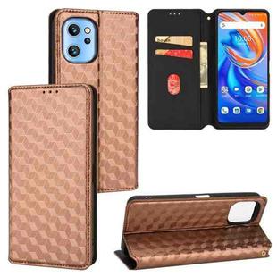 For Umidigi A13 / A13S / A13 Pro Cubic Grid Texture Flip Leather Phone Case(Brown)