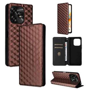 For Umidigi A15 / A15C / A15T Cubic Grid Texture Flip Leather Phone Case(Brown)