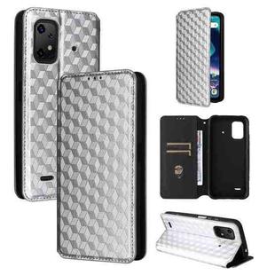 For Umidigi Bison X20 Cubic Grid Texture Flip Leather Phone Case(Silver)