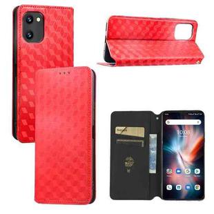 For Umidigi C1 / C1 Max Cubic Grid Texture Flip Leather Phone Case(Red)