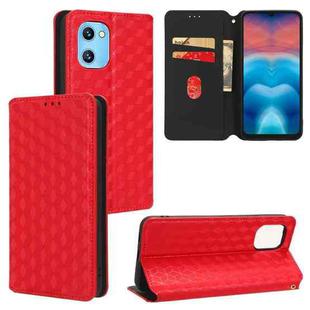For Umidigi G1 / G1 Max Cubic Grid Texture Flip Leather Phone Case(Red)