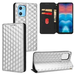 For Umidigi G1 / G1 Max Cubic Grid Texture Flip Leather Phone Case(Silver)