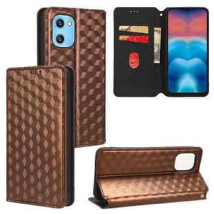 For Umidigi G1 / G1 Max Cubic Grid Texture Flip Leather Phone Case(Brown)