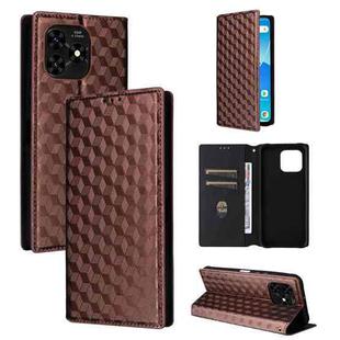 For Umidigi G5 Mecha Cubic Grid Texture Flip Leather Phone Case(Brown)