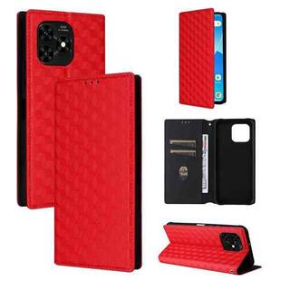 For Umidigi G5 / G5A Cubic Grid Texture Flip Leather Phone Case(Red)
