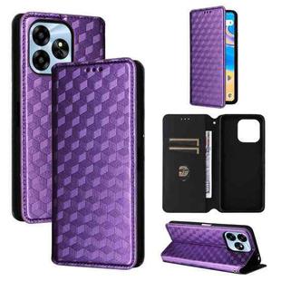 For Umidigi G6 5G Cubic Grid Texture Flip Leather Phone Case(Purple)