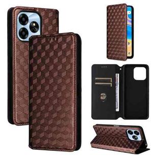 For Umidigi G6 5G Cubic Grid Texture Flip Leather Phone Case(Brown)