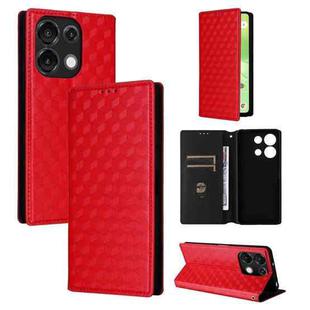 For Umidigi G9 5G Cubic Grid Texture Flip Leather Phone Case(Red)