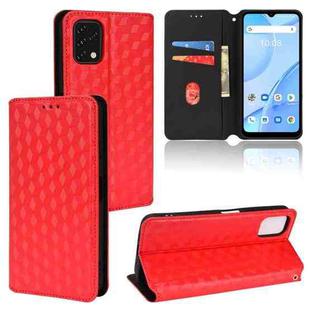 For Umidigi Power 5S Cubic Grid Texture Flip Leather Phone Case(Red)