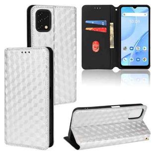 For Umidigi Power 5S Cubic Grid Texture Flip Leather Phone Case(Silver)