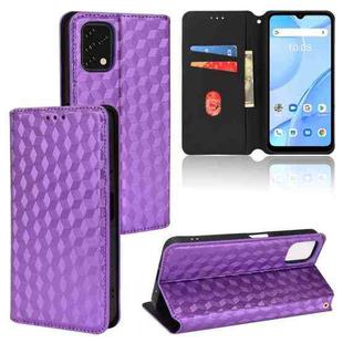 For Umidigi Power 5S Cubic Grid Texture Flip Leather Phone Case(Purple)