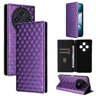 For Umidigi G100 / G100A Cubic Grid Texture Flip Leather Phone Case(Purple)