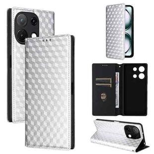 For Umidigi Note 100 4G / 5G / Note 100A Cubic Grid Texture Flip Leather Phone Case(Silver)