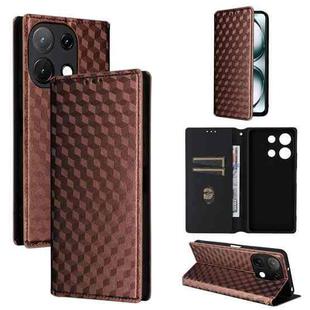 For Umidigi Note 100 4G / 5G / Note 100A Cubic Grid Texture Flip Leather Phone Case(Brown)