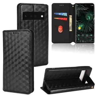 For Google Pixel 6 Pro Cubic Grid Texture Flip Leather Phone Case(Black)