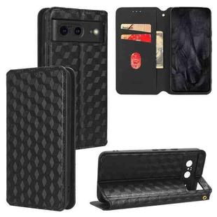 For Google Pixel 8 Cubic Grid Texture Flip Leather Phone Case(Black)