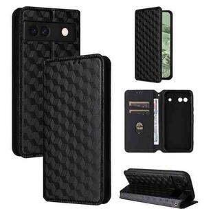 For Google Pixel 8a Cubic Grid Texture Flip Leather Phone Case(Black)