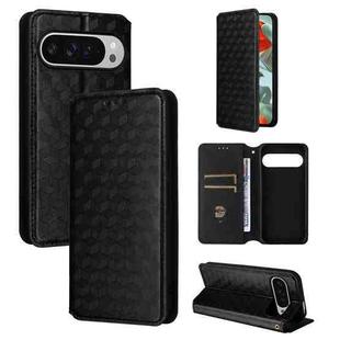 For Google Pixel 9 Pro XL Cubic Grid Texture Flip Leather Phone Case(Black)