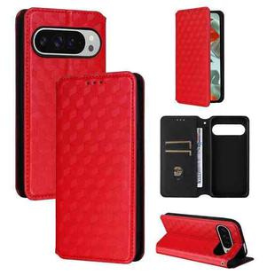 For Google Pixel 9 Pro XL Cubic Grid Texture Flip Leather Phone Case(Red)