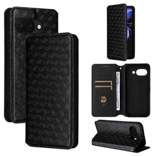 For Google Pixel 9a Cubic Grid Texture Flip Leather Phone Case(Black)
