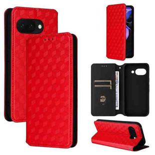For Google Pixel 9a Cubic Grid Texture Flip Leather Phone Case(Red)