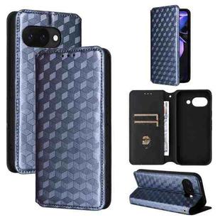 For Google Pixel 9a Cubic Grid Texture Flip Leather Phone Case(Blue)