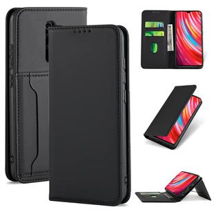 For Xiaomi Redmi Note 8 Pro Strong Magnetism Shockproof Horizontal Flip Liquid Feel Leather Case with Holder & Card Slots & Wallet(Black)