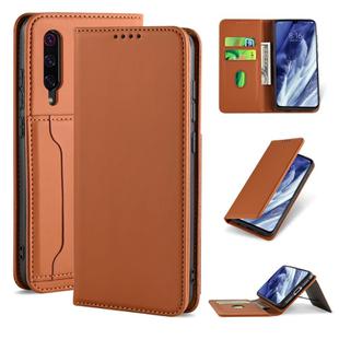 For Xiaomi Mi 9 Pro Strong Magnetism Shockproof Horizontal Flip Liquid Feel Leather Case with Holder & Card Slots & Wallet(Brown)