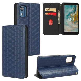 For Nokia C02 Cubic Grid Texture Flip Leather Phone Case(Blue)
