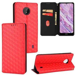For Nokia C10 / Nokia C20 Cubic Grid Texture Flip Leather Phone Case(Red)