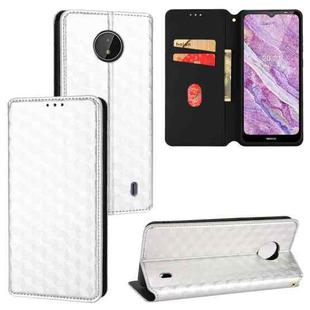 For Nokia C10 / Nokia C20 Cubic Grid Texture Flip Leather Phone Case(Silver)