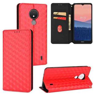 For Nokia C21 Cubic Grid Texture Flip Leather Phone Case(Red)
