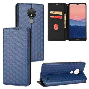 For Nokia C21 Cubic Grid Texture Flip Leather Phone Case(Blue)