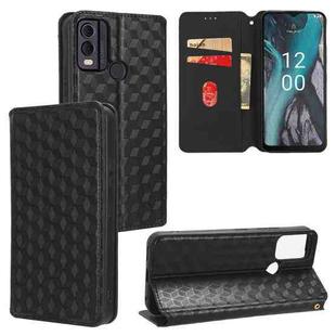 For Nokia C22 Cubic Grid Texture Flip Leather Phone Case(Black)