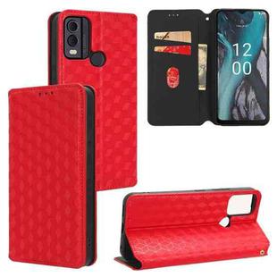 For Nokia C22 Cubic Grid Texture Flip Leather Phone Case(Red)