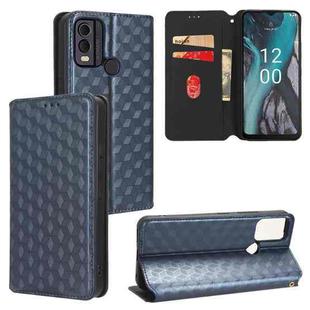 For Nokia C22 Cubic Grid Texture Flip Leather Phone Case(Blue)