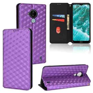 For Nokia C30 Cubic Grid Texture Flip Leather Phone Case(Purple)