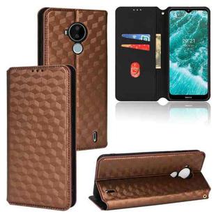 For Nokia C30 Cubic Grid Texture Flip Leather Phone Case(Brown)