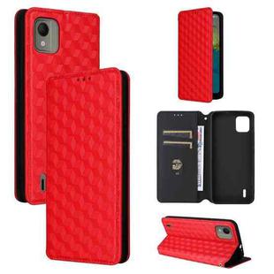 For Nokia C110 Cubic Grid Texture Flip Leather Phone Case(Red)